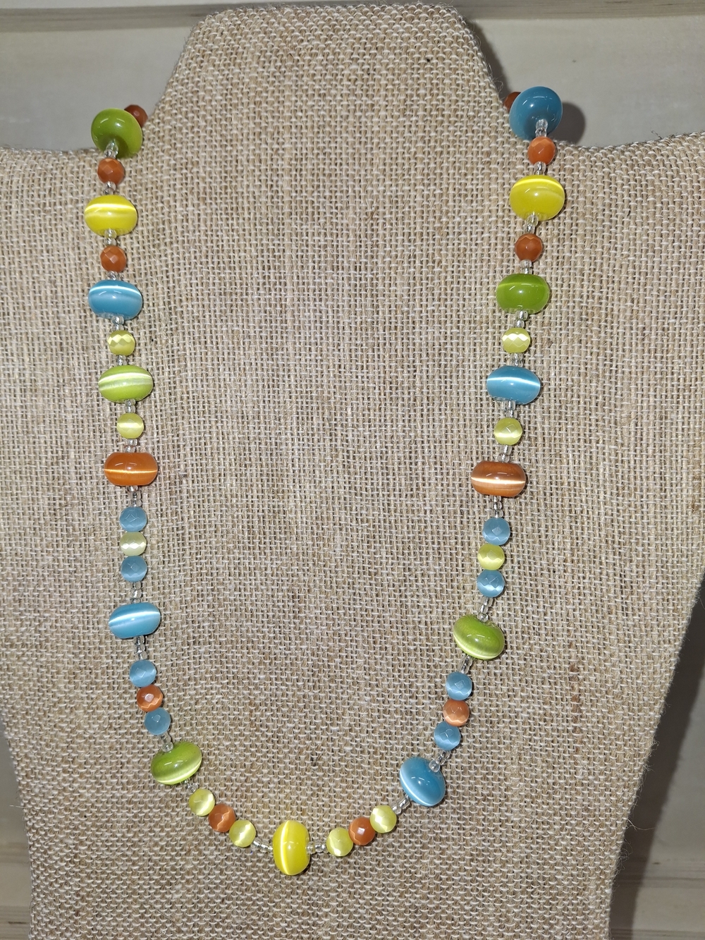 Multicolor Cateye Beaded  Necklace -